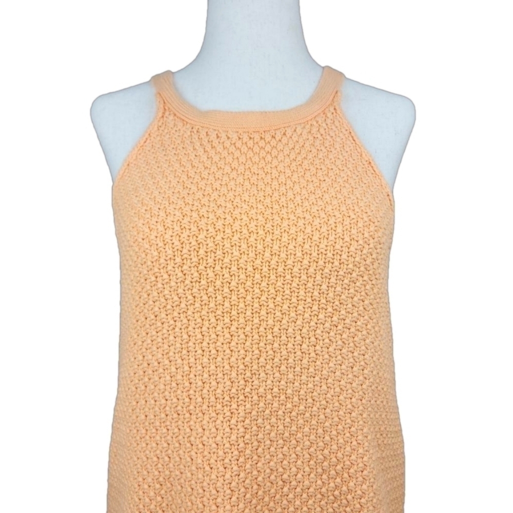 Heavy Knit Cotton Sweater Halter Tank Top XL Boxy Relaxed Oversized Fit - Picture 5 of 11